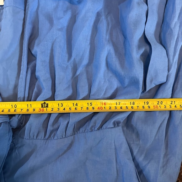 Maeve by Anthropologie Sky Blue Midi linen blend Dress - Picture 11 of 13